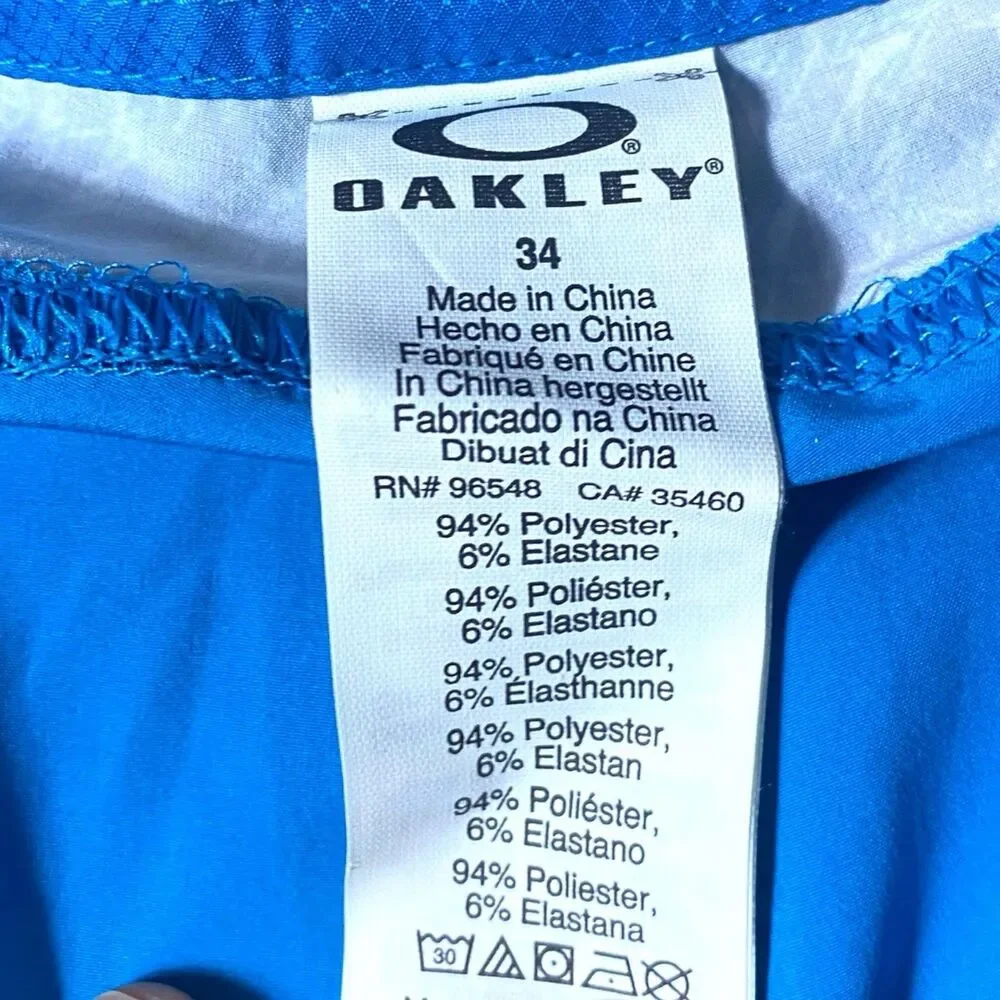 Oakley Board Shorts Mens 34 Blue Performance Fit Swim Shorts Moisture Wicking